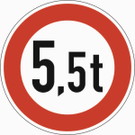 Verkehrsschild Durchfahrtsverbot über 5,5t.